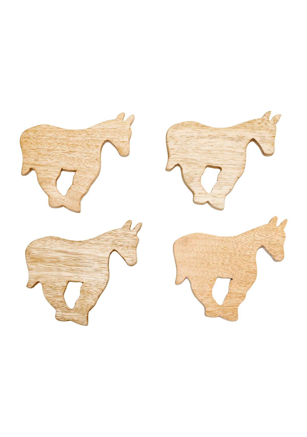 Horse Shaped Wooden Coasters - Set of 4