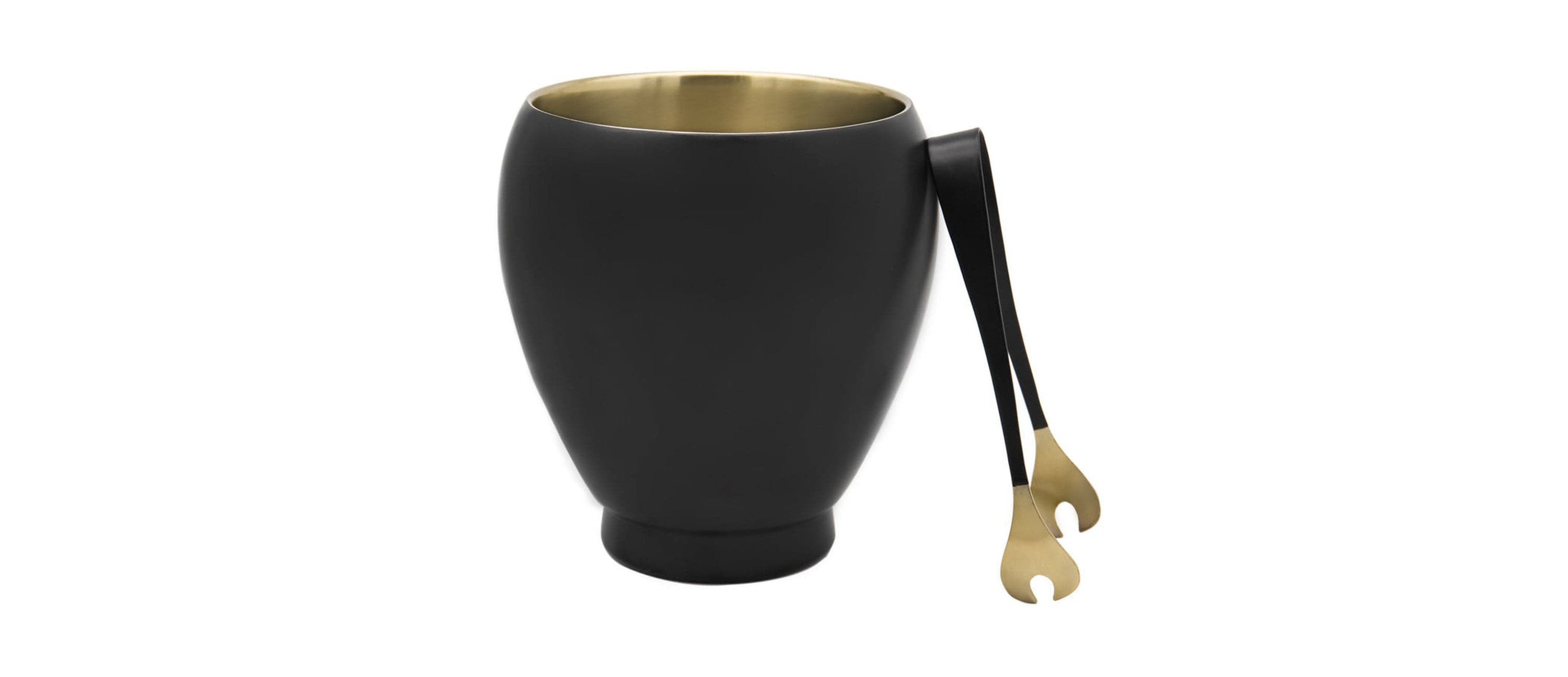 Nero Doro Ice Bucket With Tongs