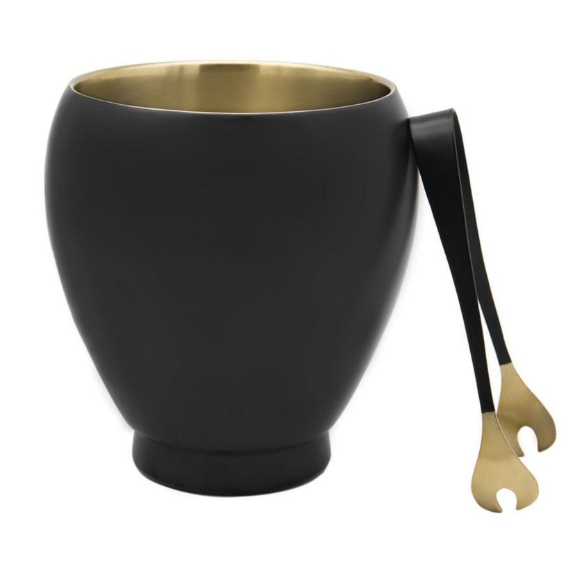 Nero Doro Ice Bucket With Tongs