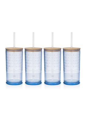 Godinger Set of 4 Claro Acrylic Blue Tumblers