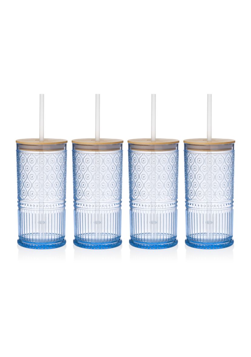 Set of 4 Claro Acrylic Blue Tumblers