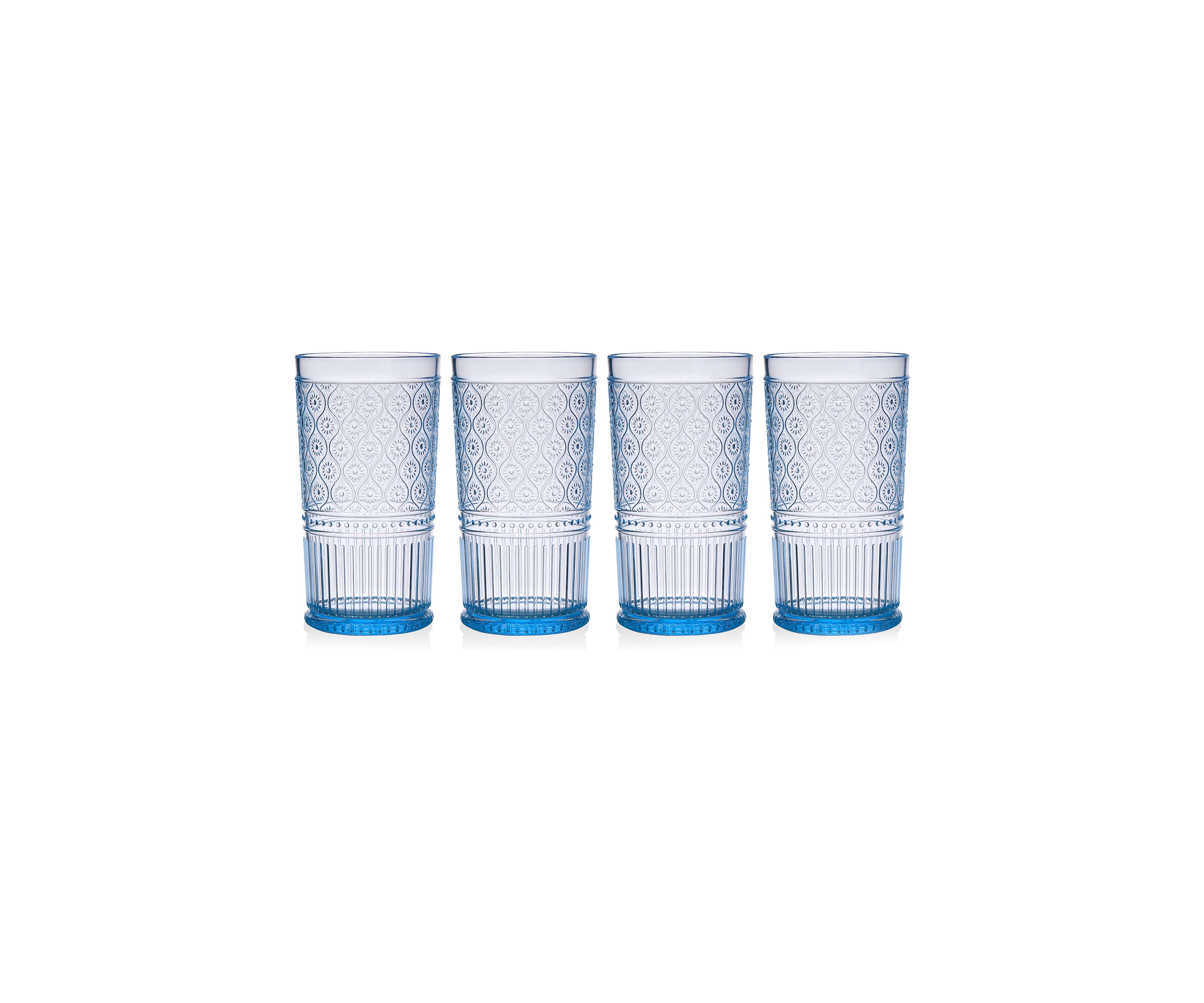 Claro Blue Acrylic Double Old Fashioned Glasses - Set of 4