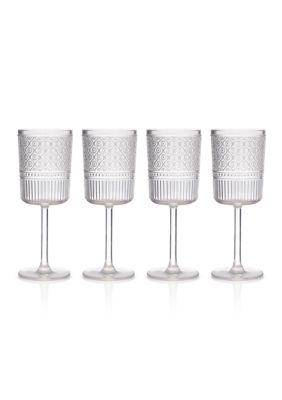 Godinger Set of 4 Claro Clear Acrylic Goblets