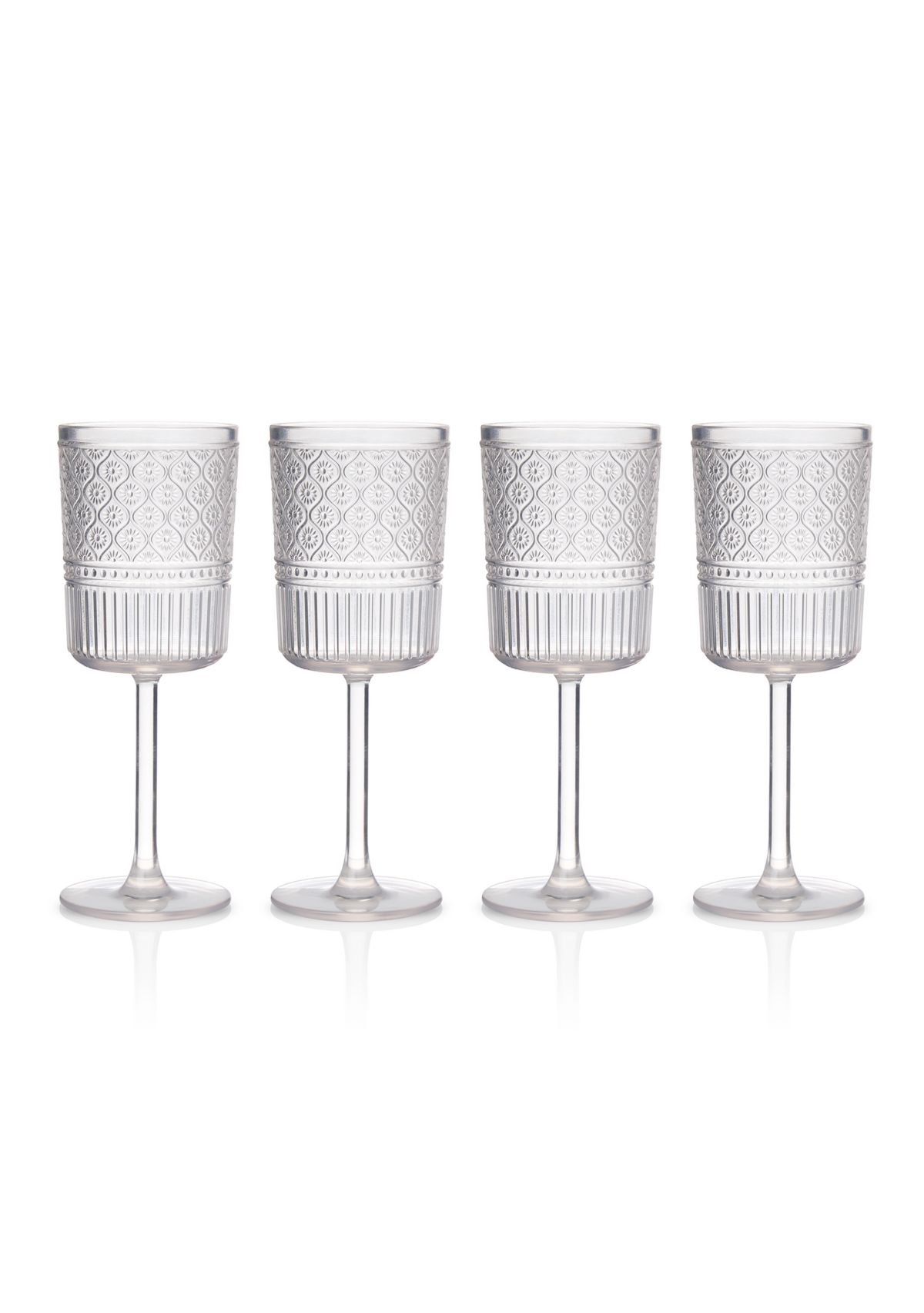 Set of 4 Claro Clear Acrylic Goblets