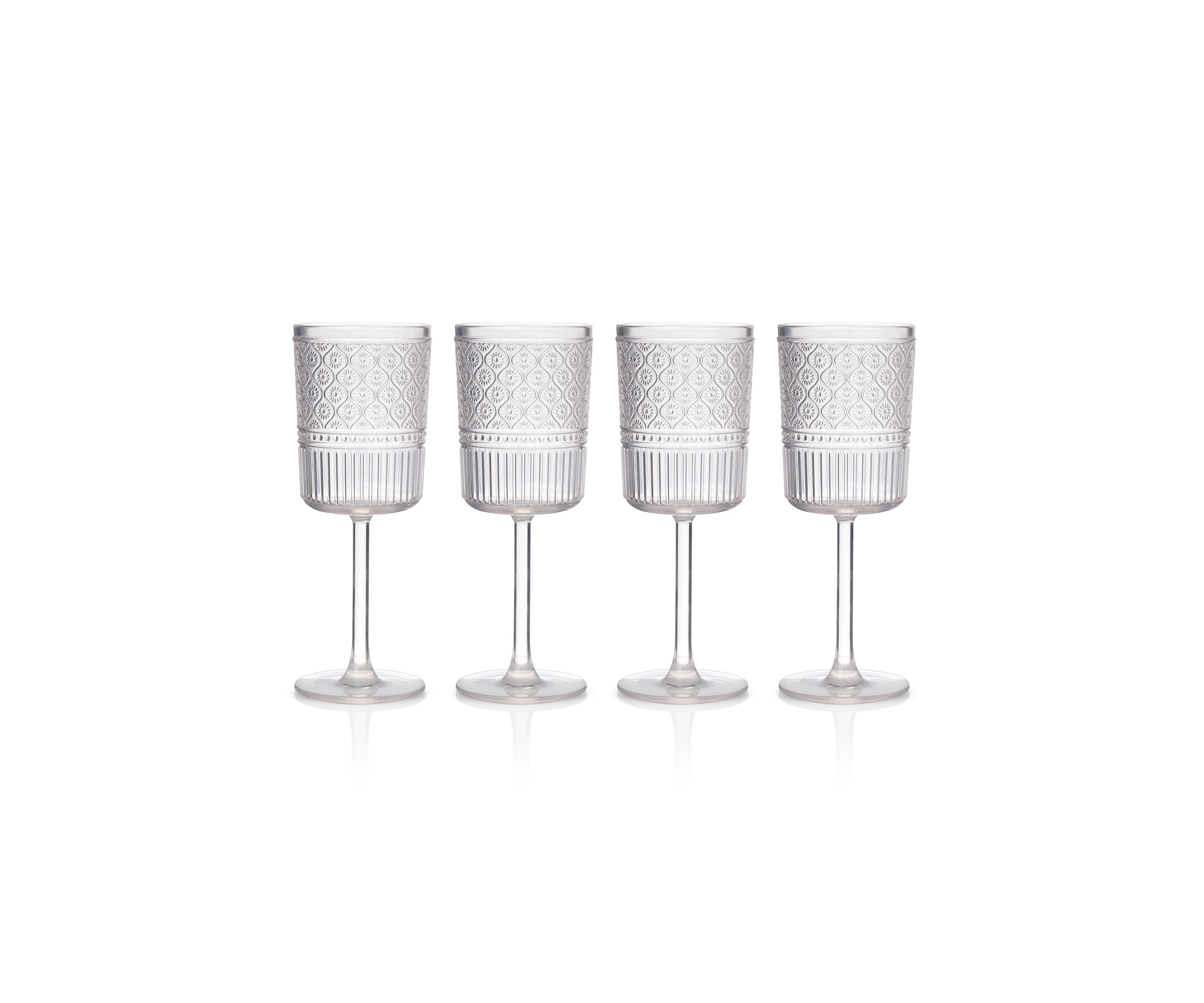Set of 4 Claro Clear Acrylic Goblets