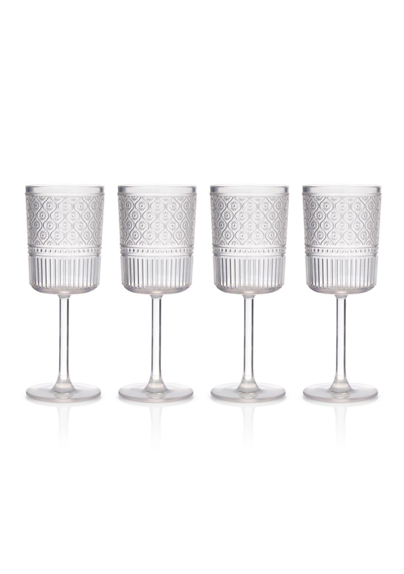 Set of 4 Claro Clear Acrylic Goblets