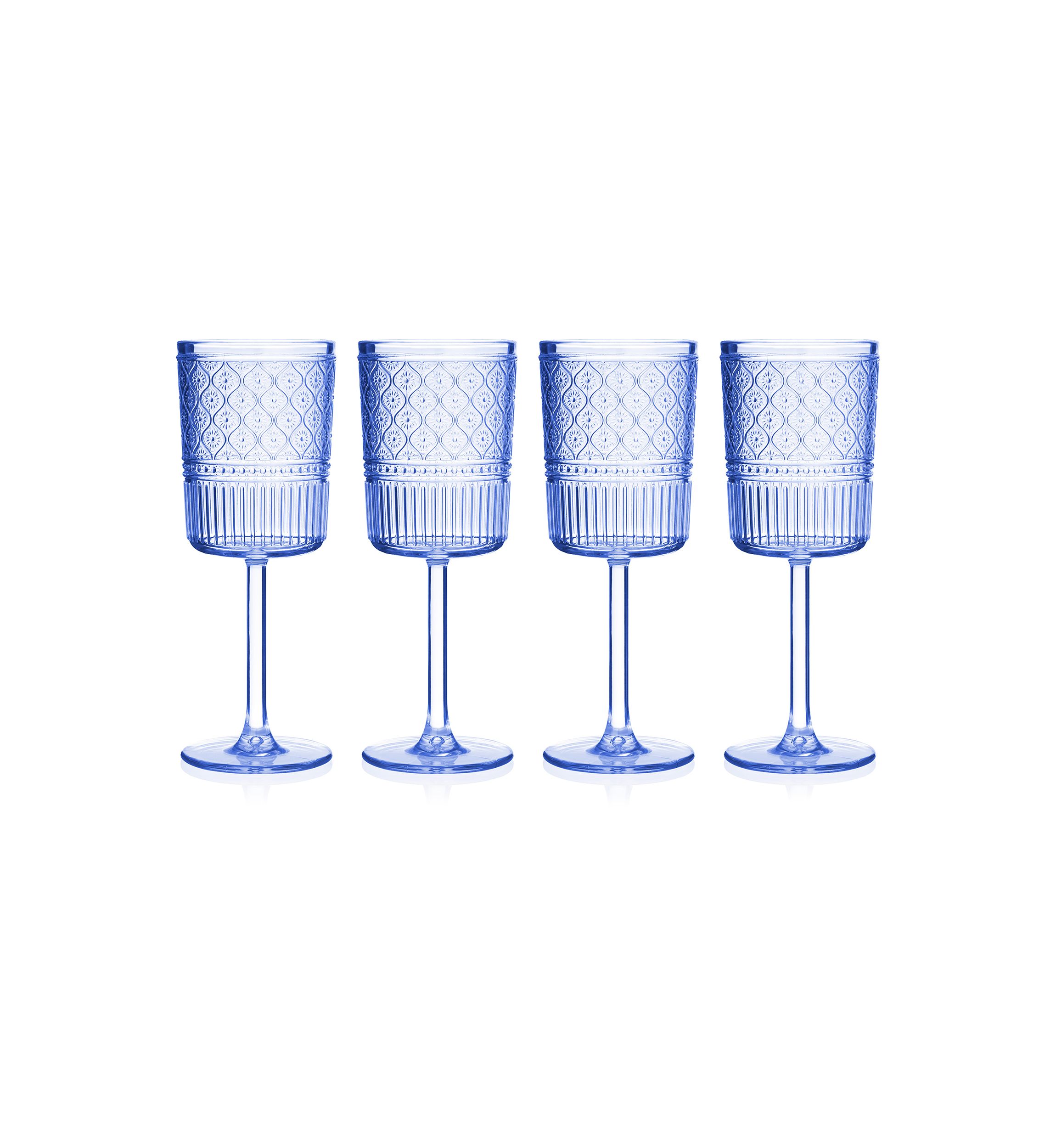 Claro Blue Acrylic Goblets - Set of 4
