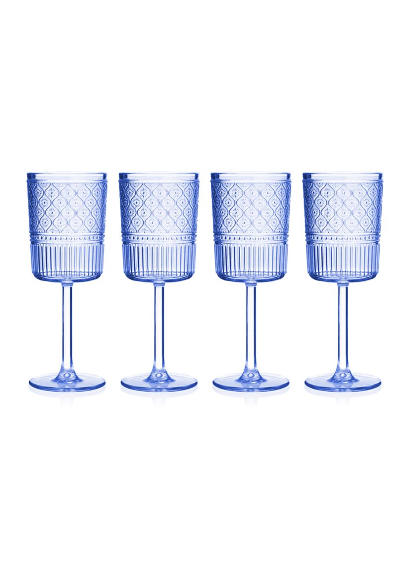 Claro Blue Acrylic Goblets - Set of 4