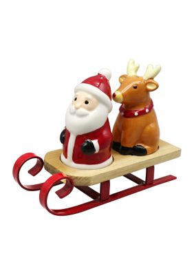 Godinger Santa and Reindeer Sleigh Salt & Pepper Set | belk