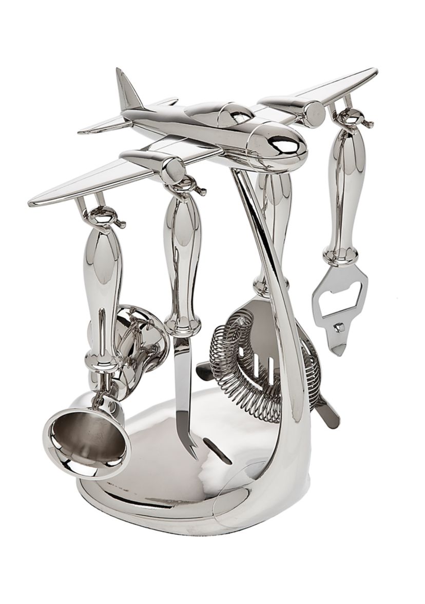 Airplane Design Bar Tool Set & Stand