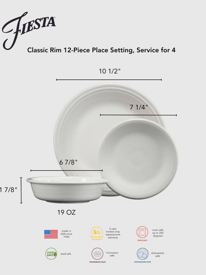 FIESTA CHRISTMAS CLASSIC RIM 12-PIECE SET, SERVICE FOR 4
