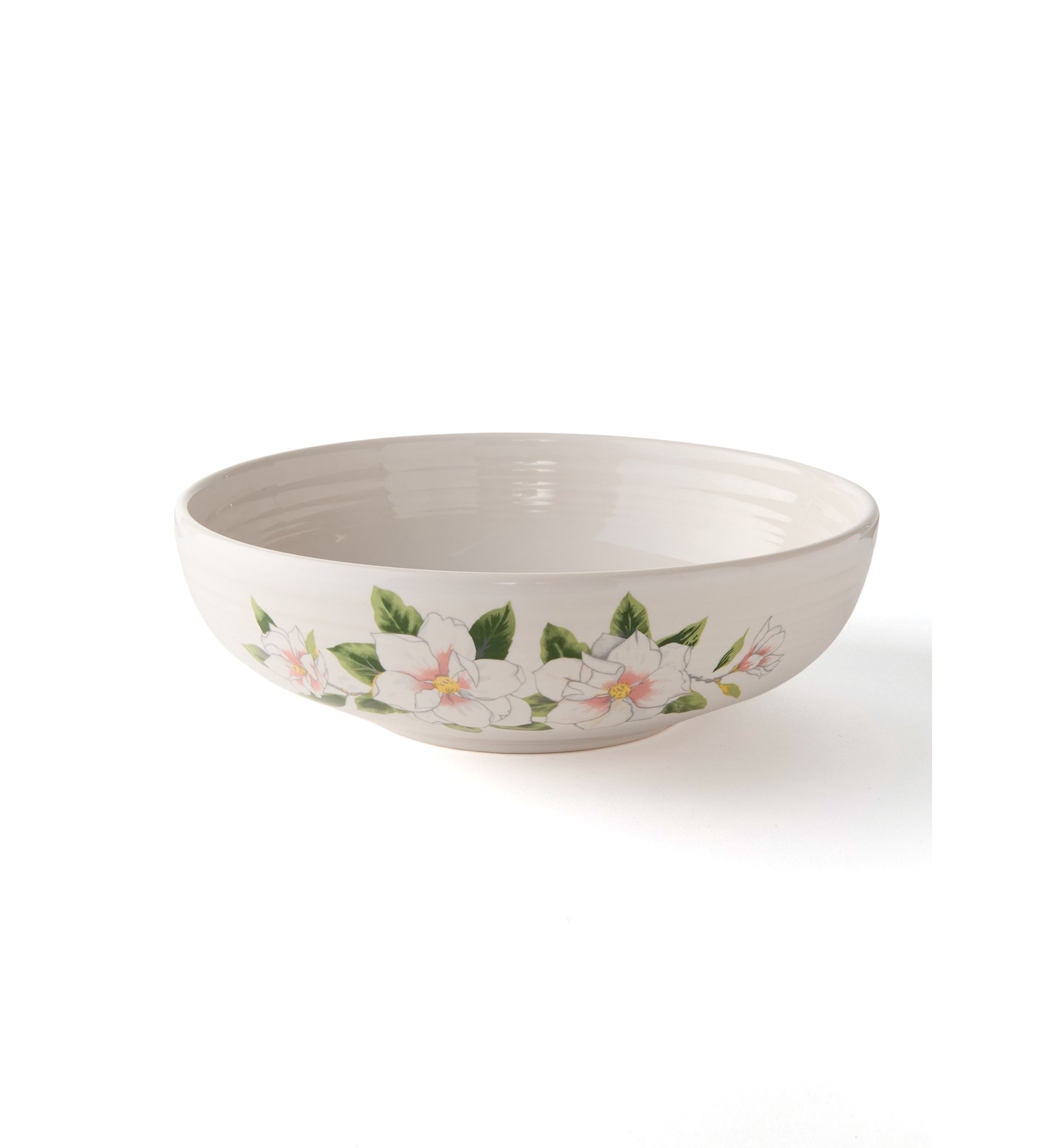 Magnolia Decorated Serving Bowl