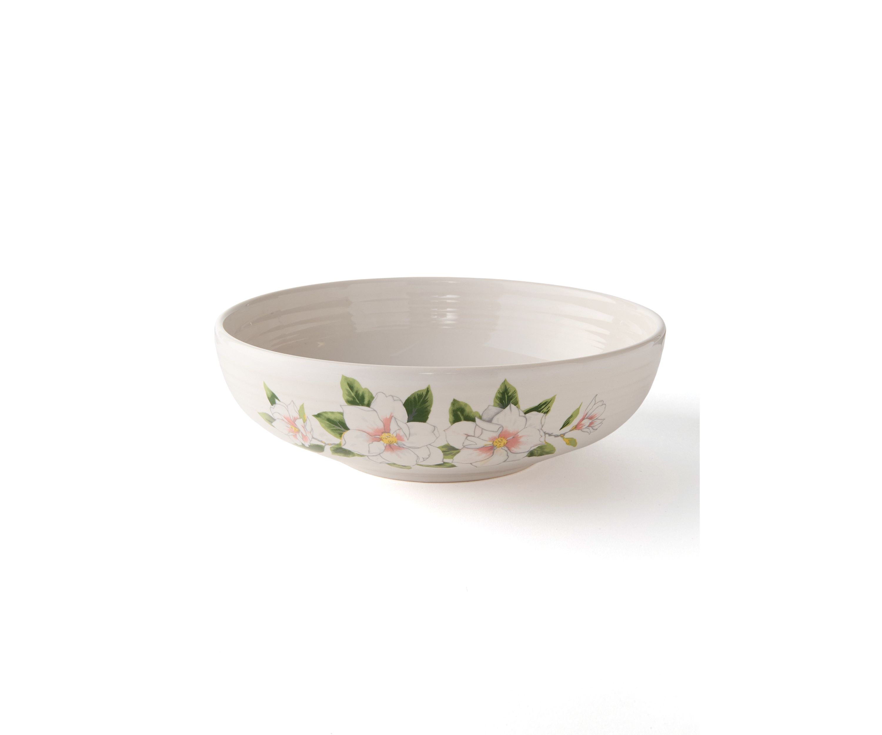 Magnolia Decorated Serving Bowl