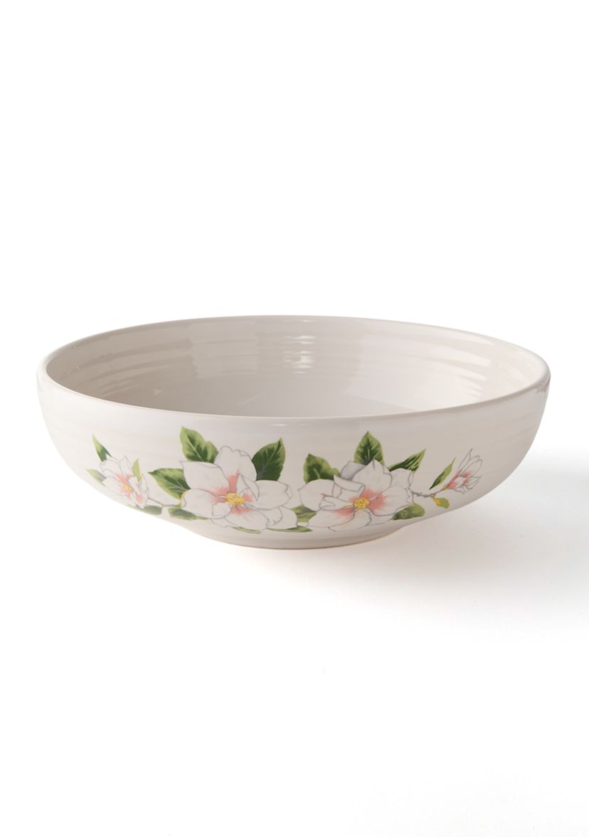 Magnolia Decorated Serving Bowl