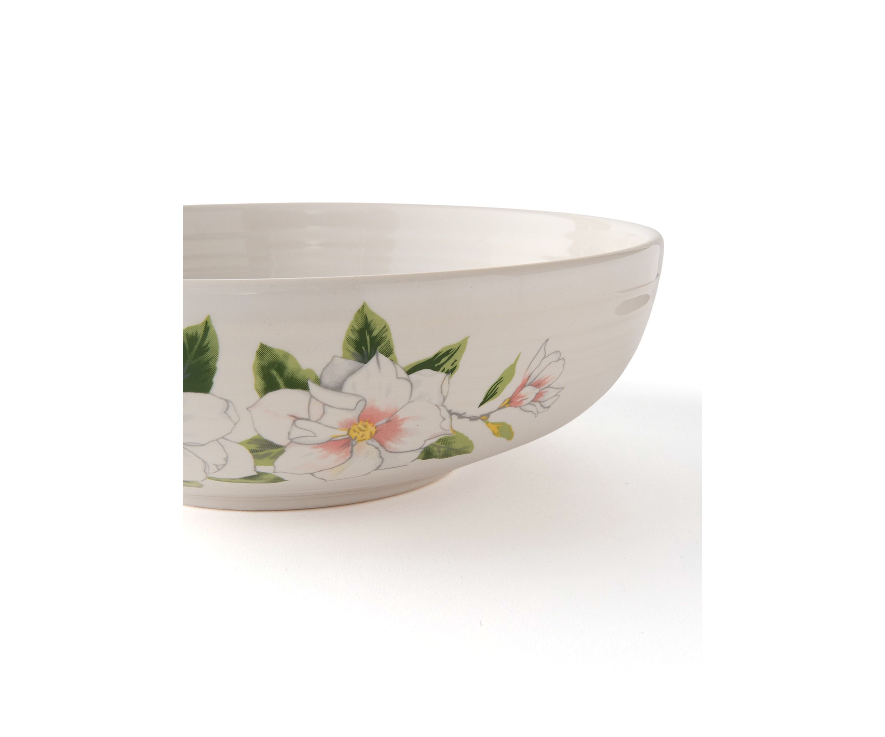 Magnolia Decorated Serving Bowl