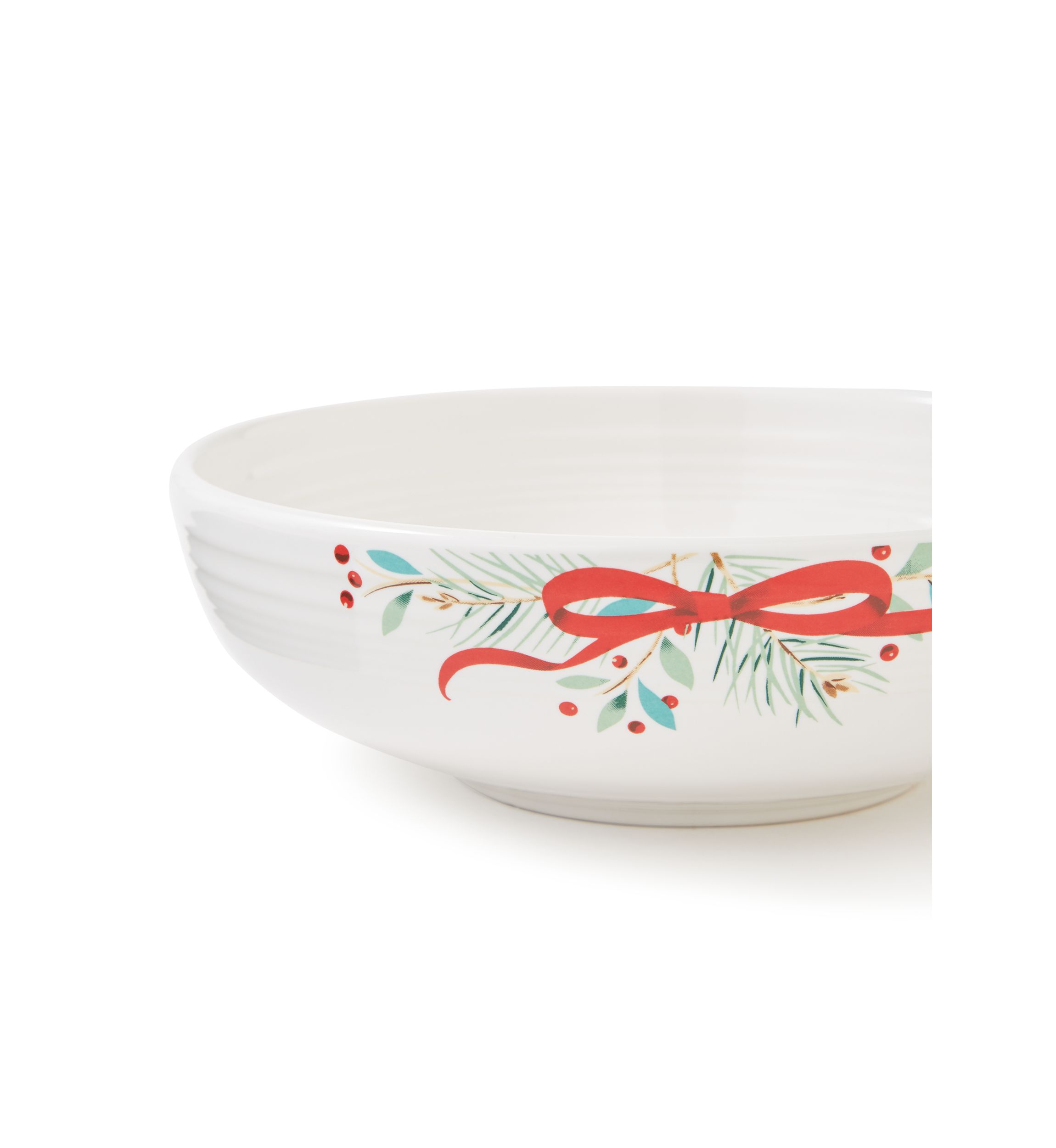 Holly Berry Garland Bistro Serving Bowl