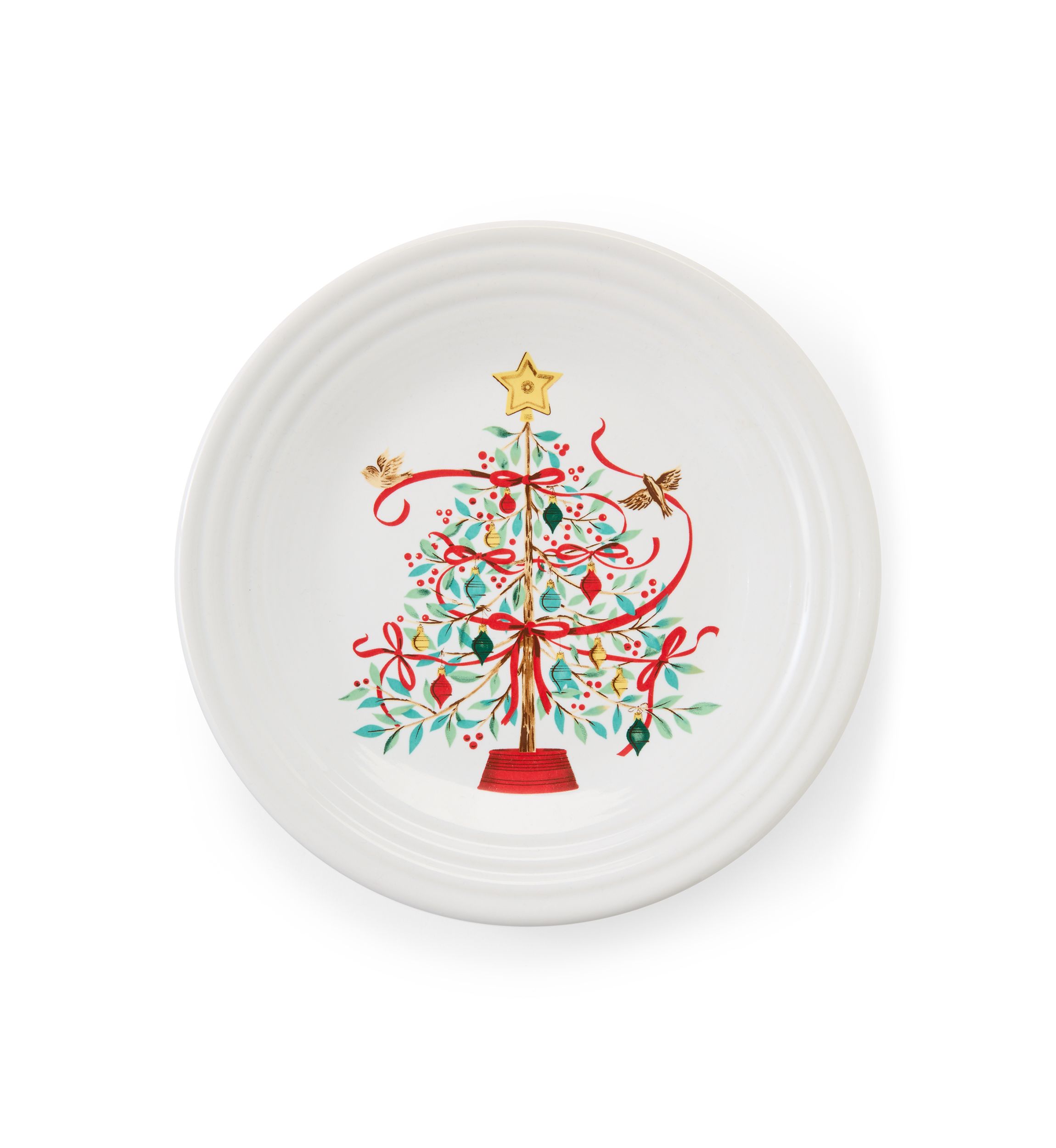 Holly Berry Christmas Tree Classic Rim Luncheon Plate