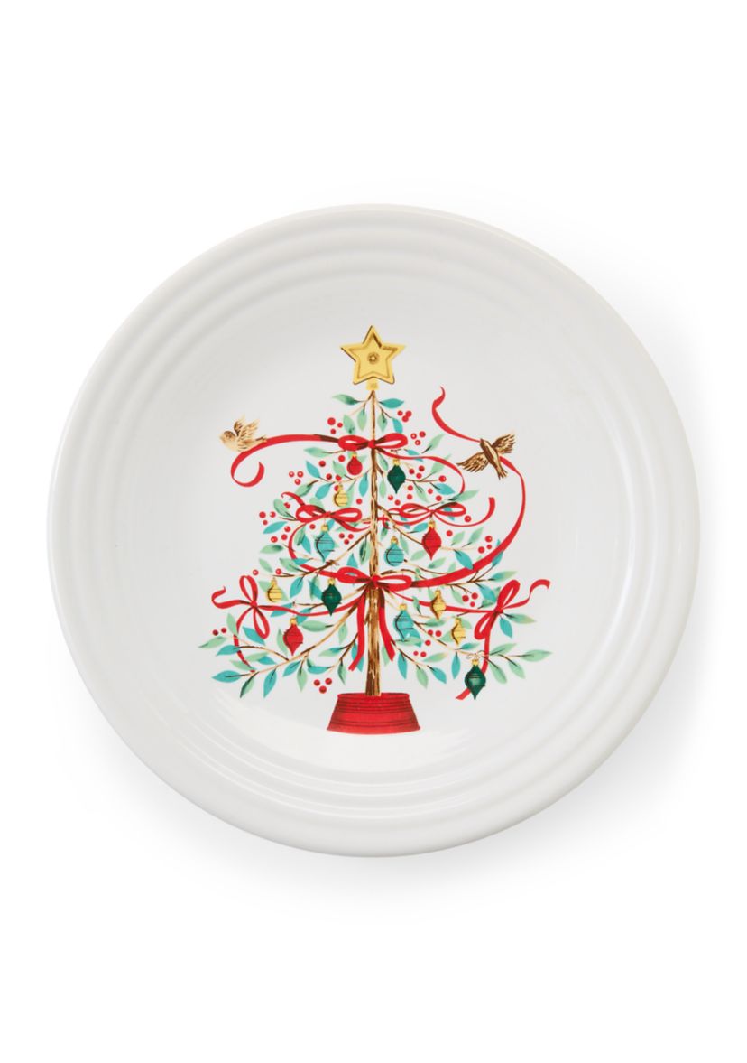 Holly Berry Christmas Tree Classic Rim Luncheon Plate