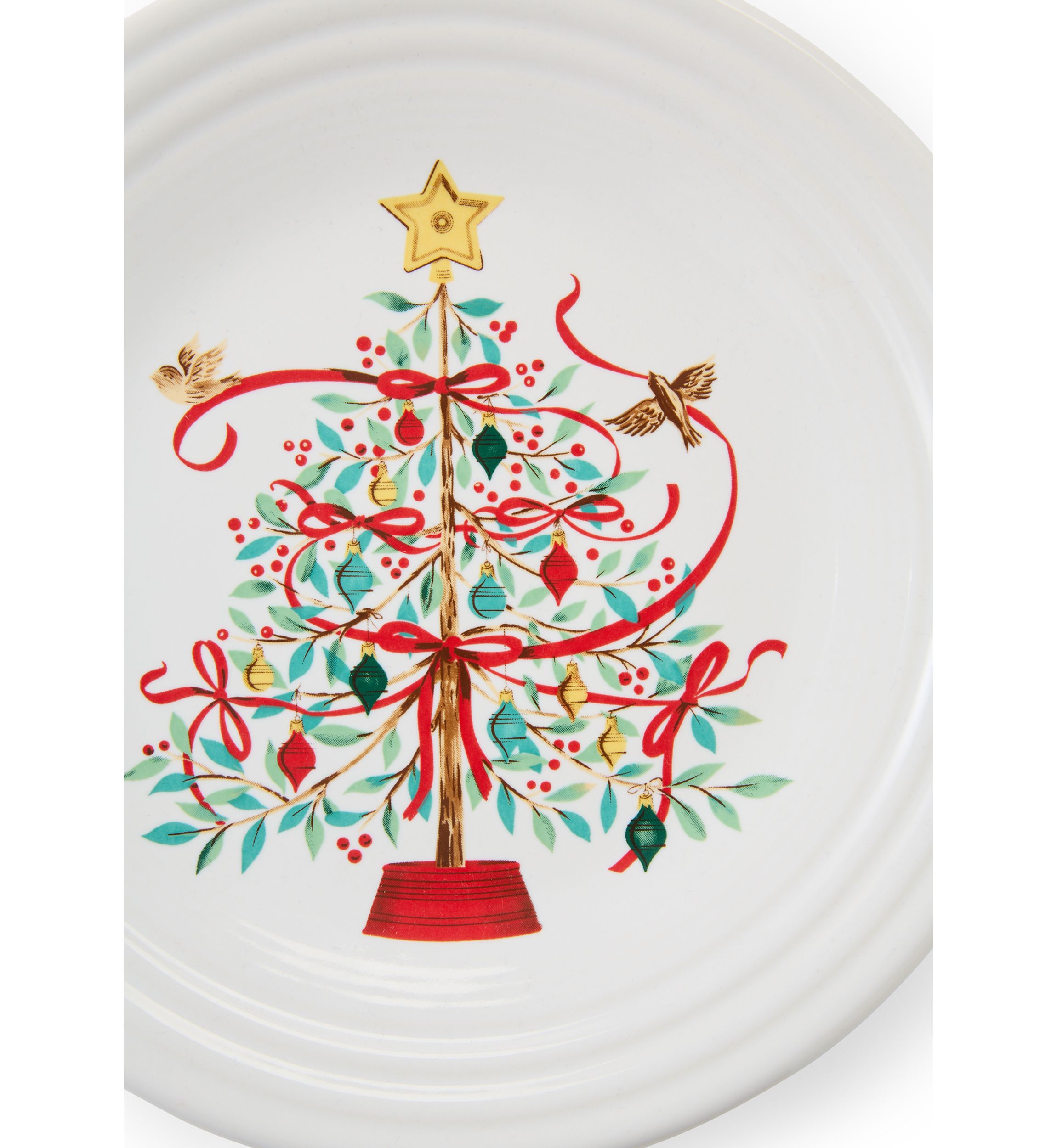 Holly Berry Christmas Tree Classic Rim Luncheon Plate