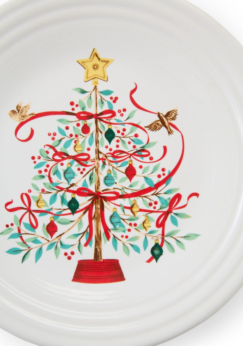 Holly Berry Christmas Tree Classic Rim Luncheon Plate