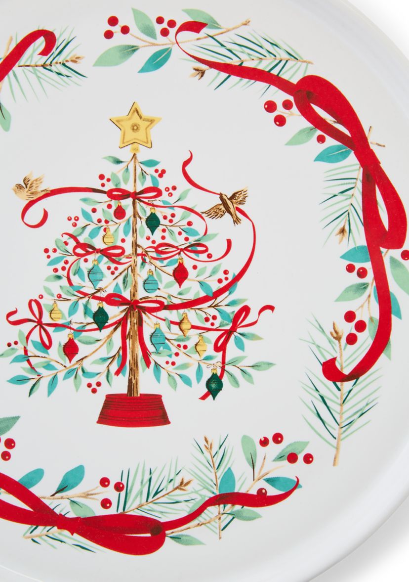 Holly Berry Christmas Tree Serving Platter