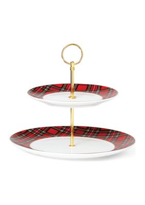 Biltmore by Lenox Tartan 2 Tiered Server, White -  0194372029520