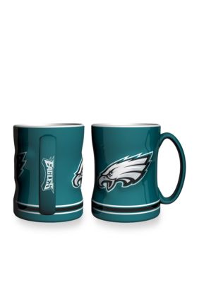 Philadelphia Eagles Coffee Mug 14oz Sculpted Relief Team Color