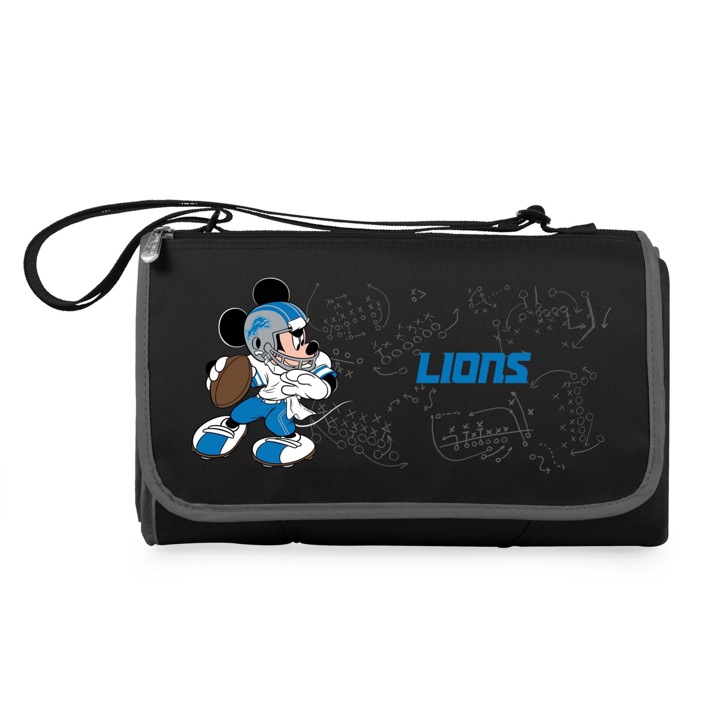 Las Vegas Raiders - Mickey Mouse - Blanket Tote Outdoor Picnic Blanket, (Black with Black Exterior)