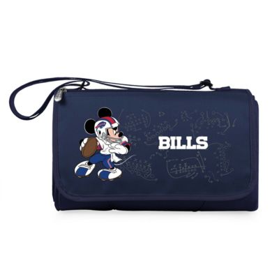 Oniva Buffalo Bills - Mickey Mouse - Blanket Tote Outdoor Picnic Blanket, (Black with Black Exterior)