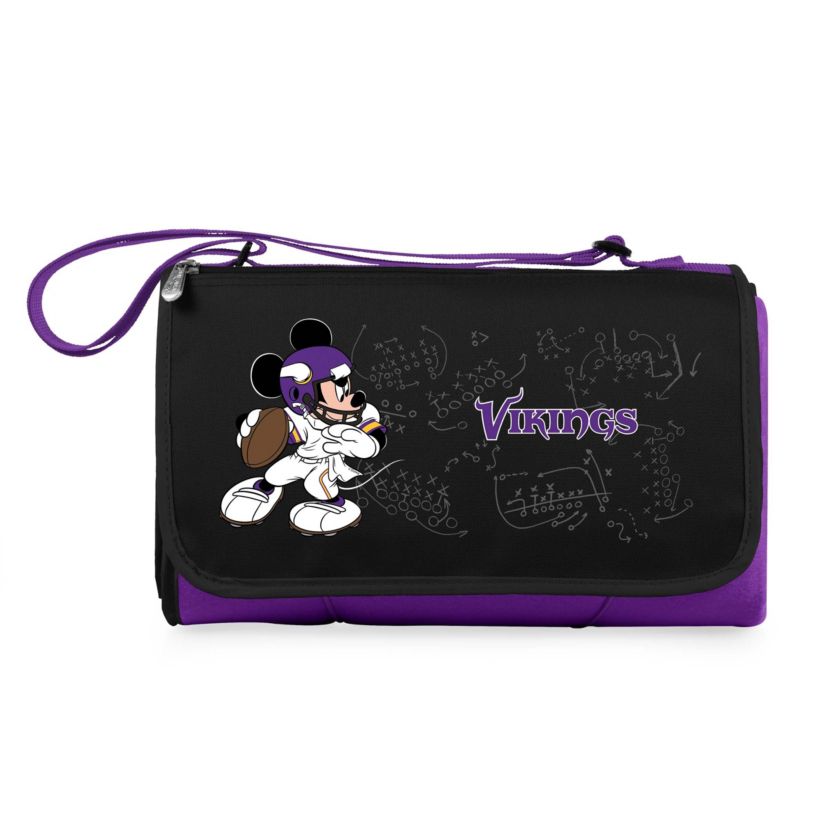 Minnesota Vikings - Mickey Mouse - Blanket Tote Outdoor Picnic Blanket