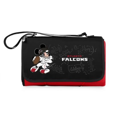 Oniva Atlanta Falcons - Mickey Mouse - Blanket Tote Outdoor Picnic Blanket, (Black with Black Exterior), Red