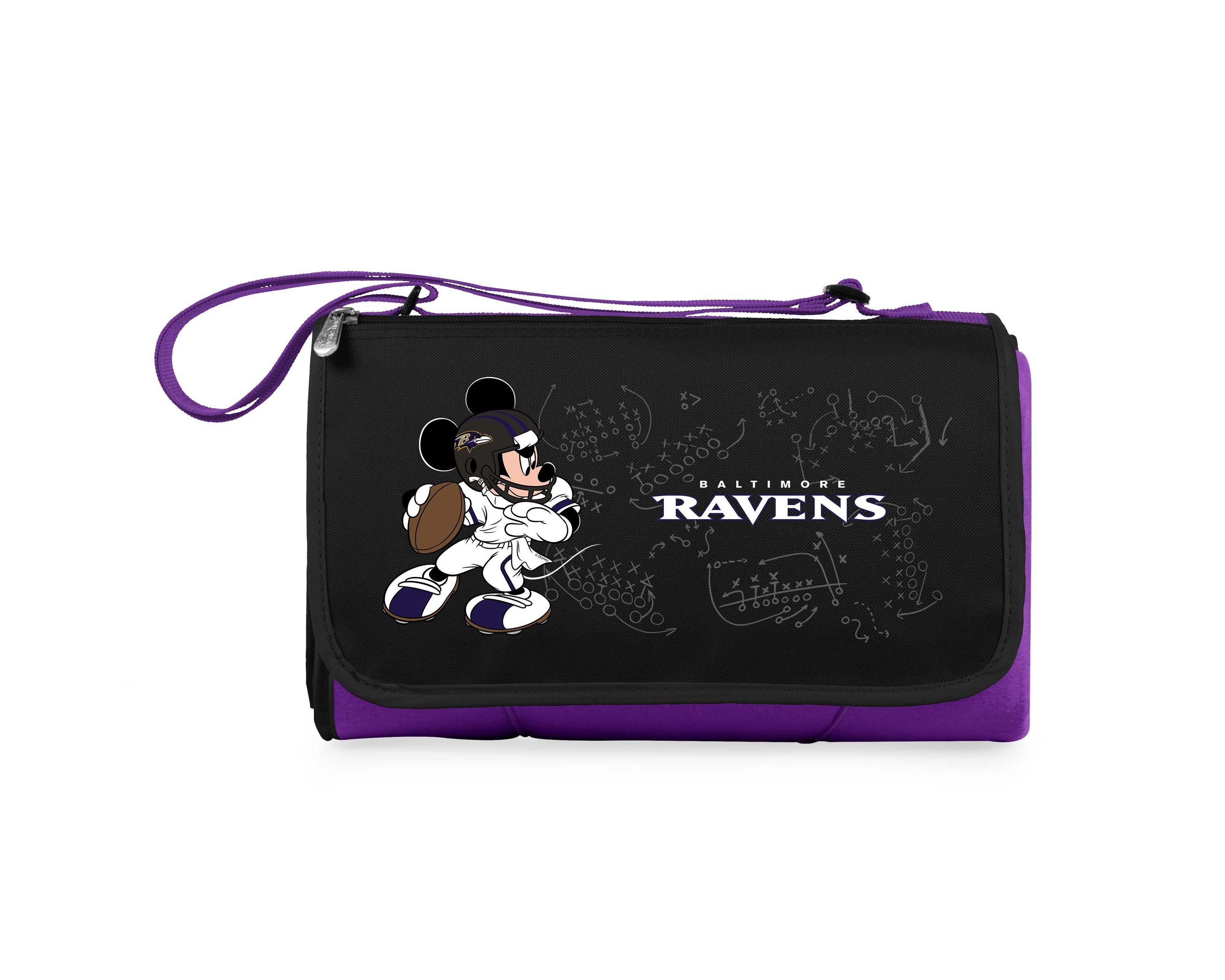 Baltimore Ravens - Mickey Mouse - Blanket Tote Outdoor Picnic Blanket