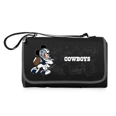 Oniva Dallas Cowboys - Mickey Mouse - Blanket Tote Outdoor Picnic Blanket, (Black with Black Exterior)