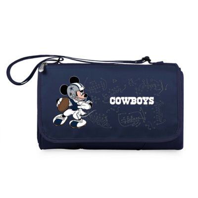 Oniva Dallas Cowboys - Mickey Mouse - Blanket Tote Outdoor Picnic Blanket, (Black with Black Exterior)