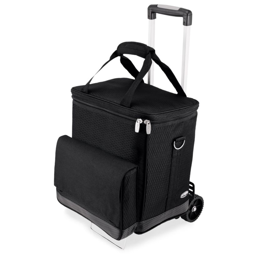Cellar 6-Bottle Wine Carrier & Cooler Tote, (Black with Gray Accents)
