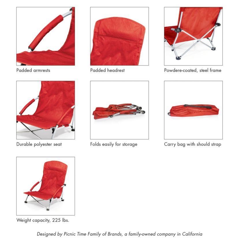 NCAA Kansas Jayhawks Tranquility Beach Chair with Carry Bag