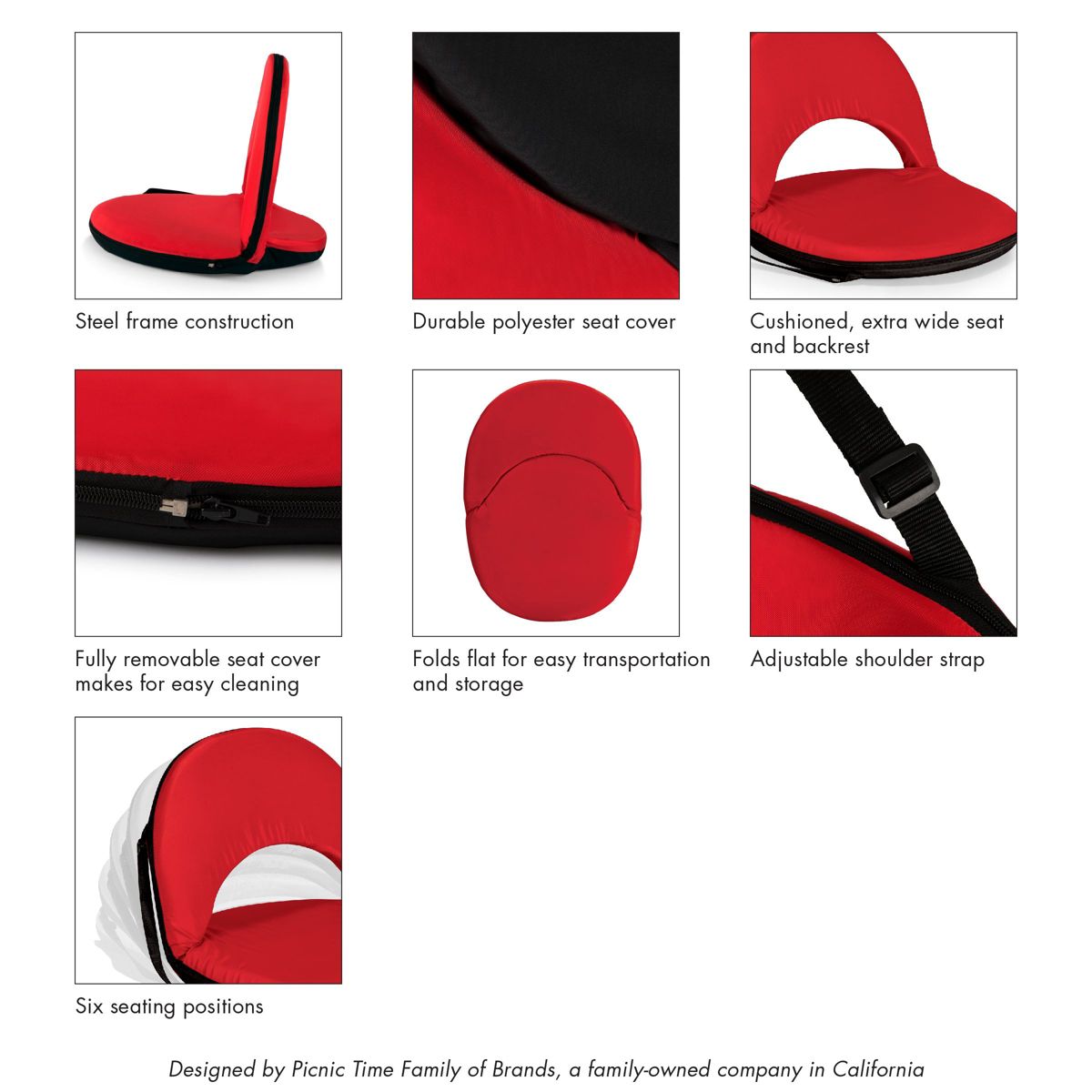 NCAA Rhode Island Rams Oniva Portable Reclining Seat