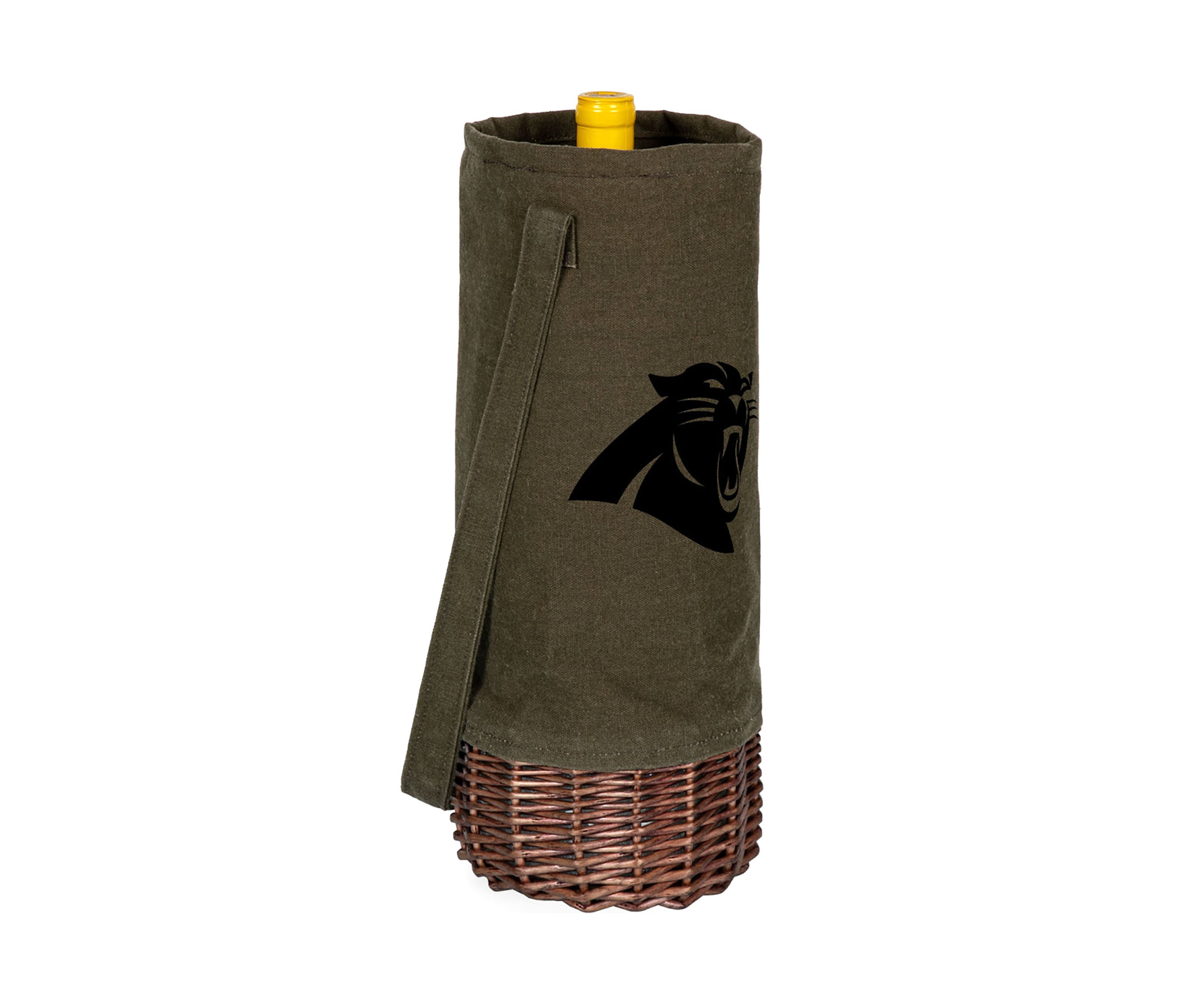 NFL Carolina Panthers Malbec Insulated Canvas and Willow Wine Bottle Basket