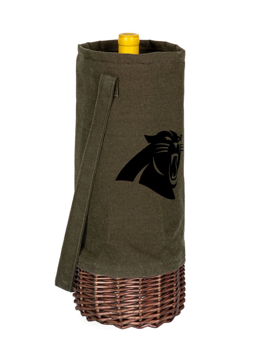 NFL Carolina Panthers Malbec Insulated Canvas and Willow Wine Bottle Basket