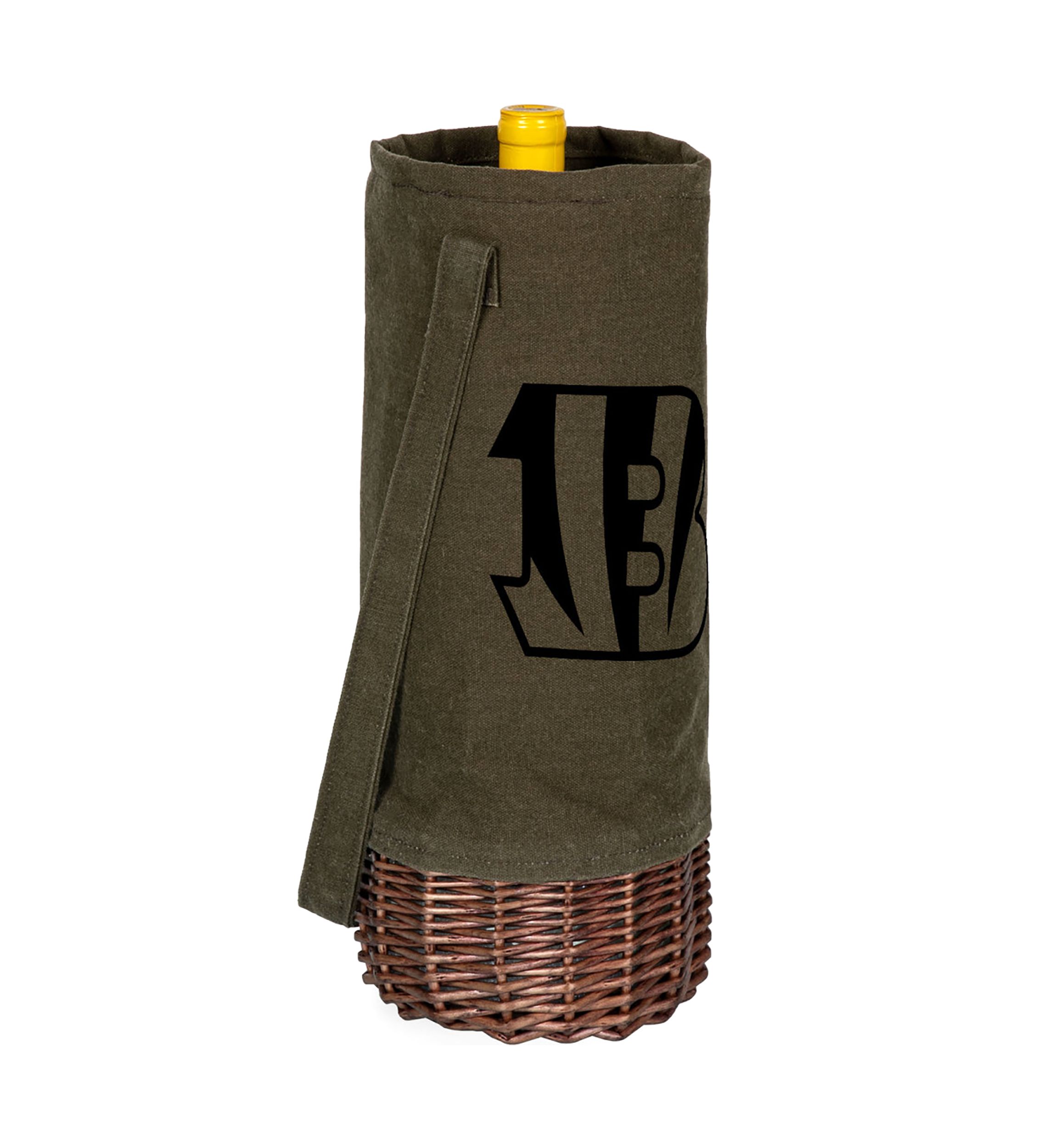 NFL Cincinnati Bengals Malbec Insulated Canvas and Willow Wine Bottle Basket