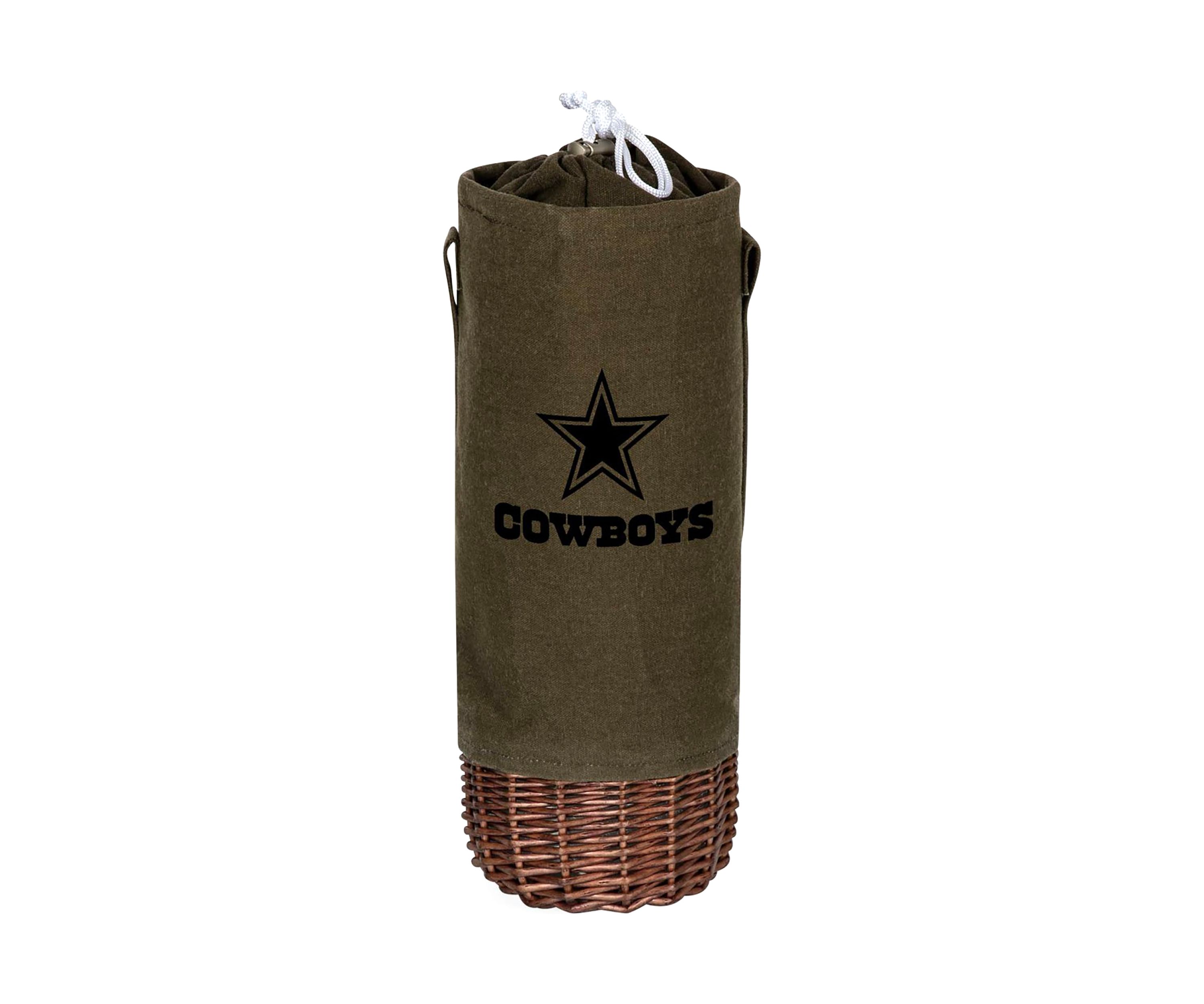 NFL Dallas Cowboys Malbec Insulated Canvas and Willow Wine Bottle Basket