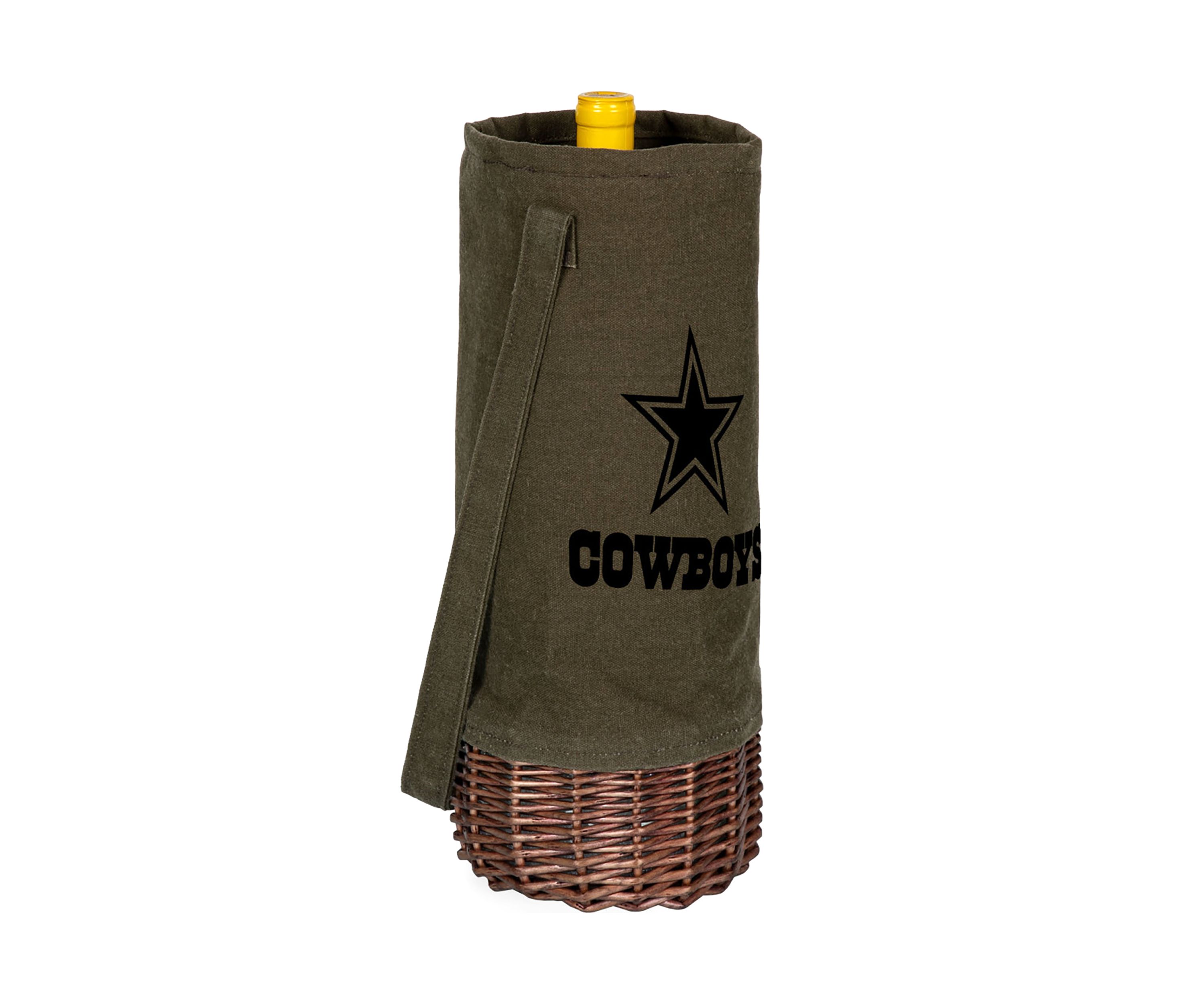NFL Dallas Cowboys Malbec Insulated Canvas and Willow Wine Bottle Basket