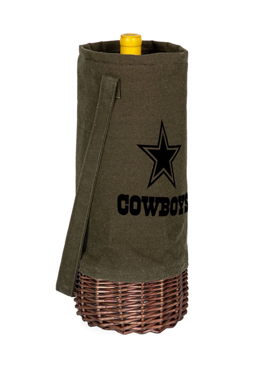 NFL Dallas Cowboys Malbec Insulated Canvas and Willow Wine Bottle Basket