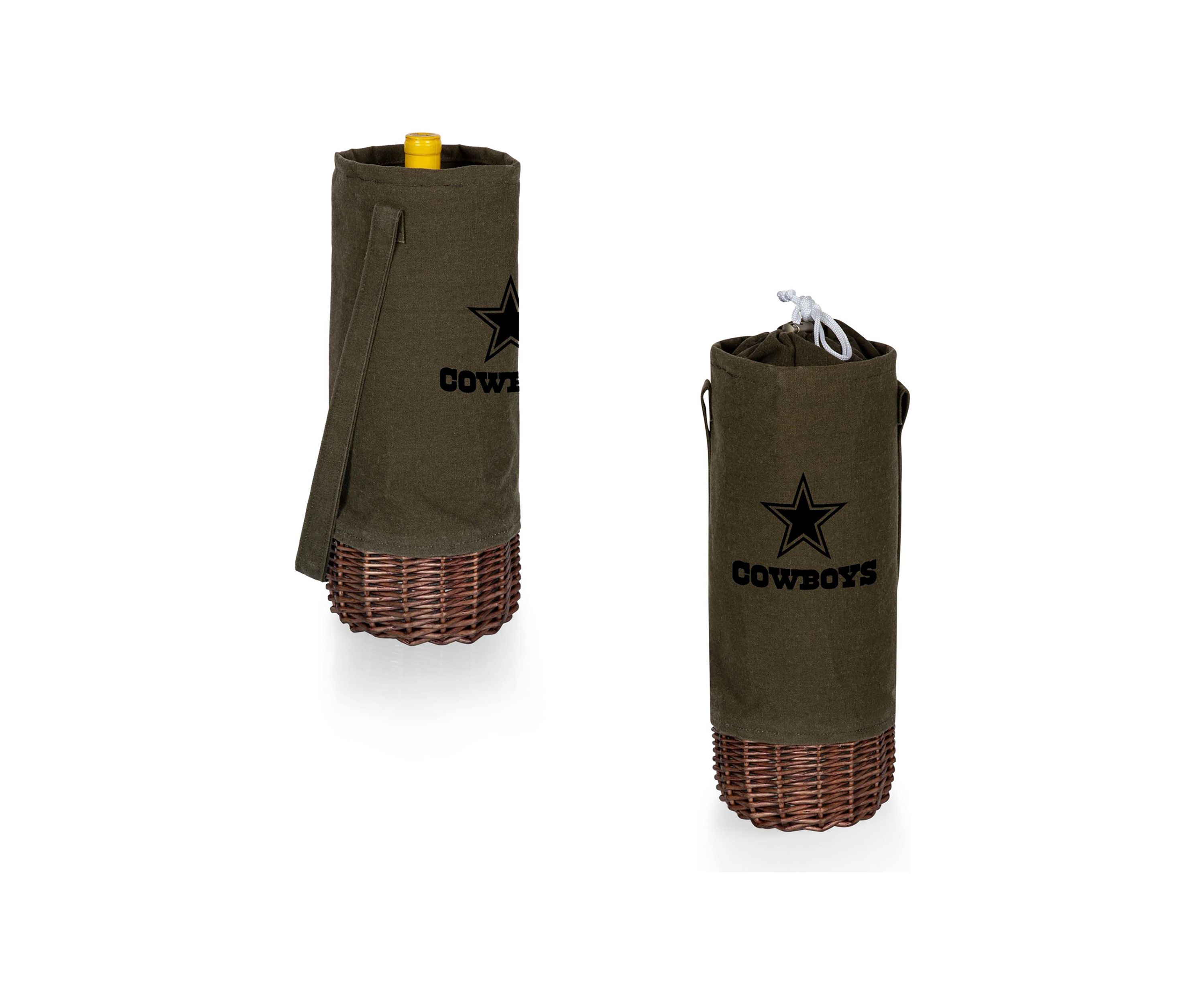 NFL Dallas Cowboys Malbec Insulated Canvas and Willow Wine Bottle Basket