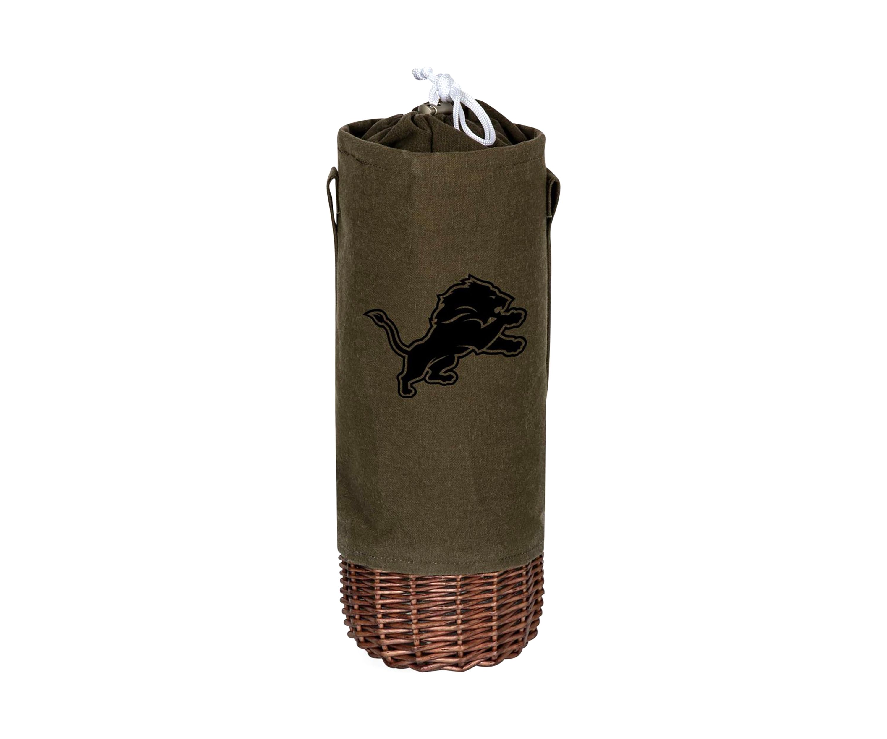 NFL Detroit Lions Malbec Insulated Canvas and Willow Wine Bottle Basket