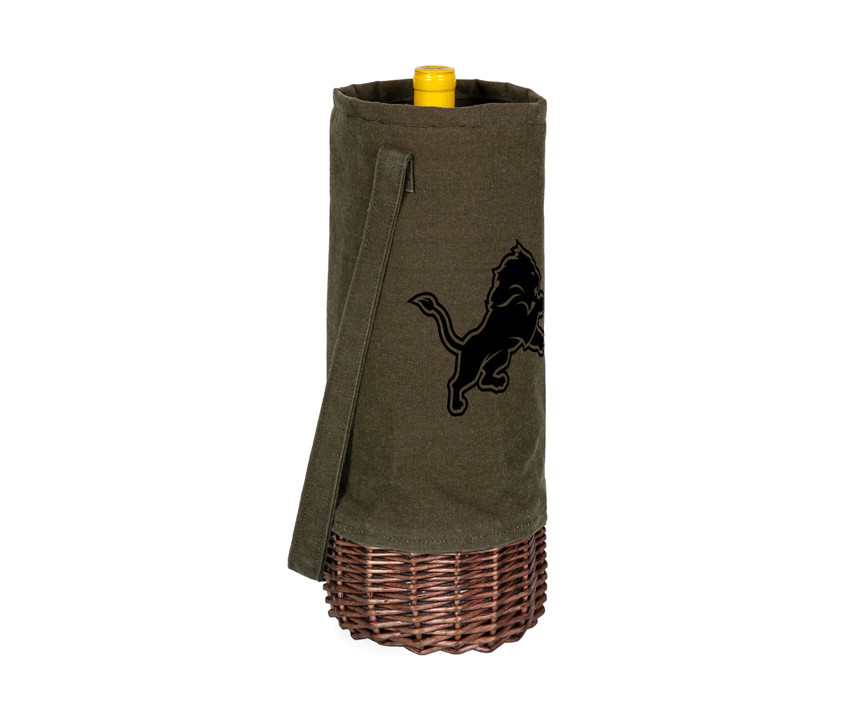 NFL Detroit Lions Malbec Insulated Canvas and Willow Wine Bottle Basket