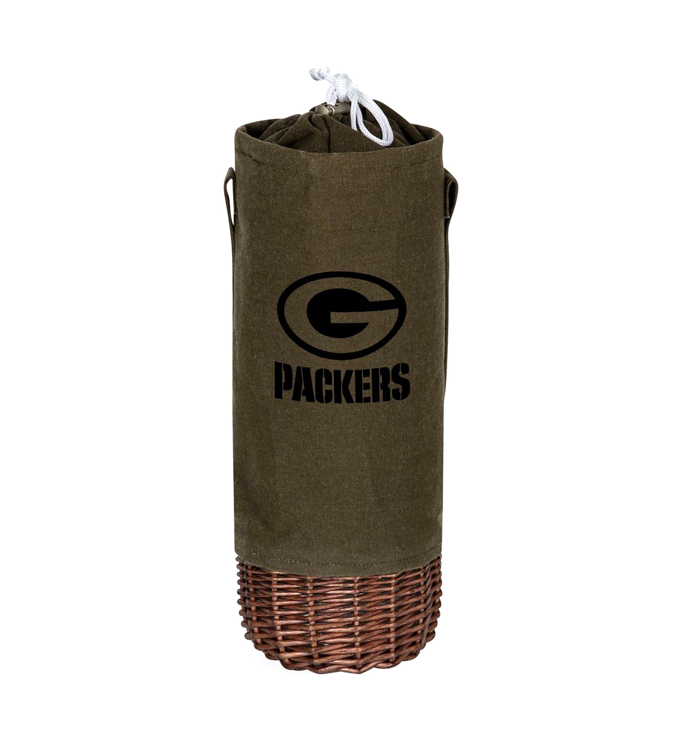 NFL Green Bay Packers Malbec Insulated Canvas and Willow Wine Bottle Basket