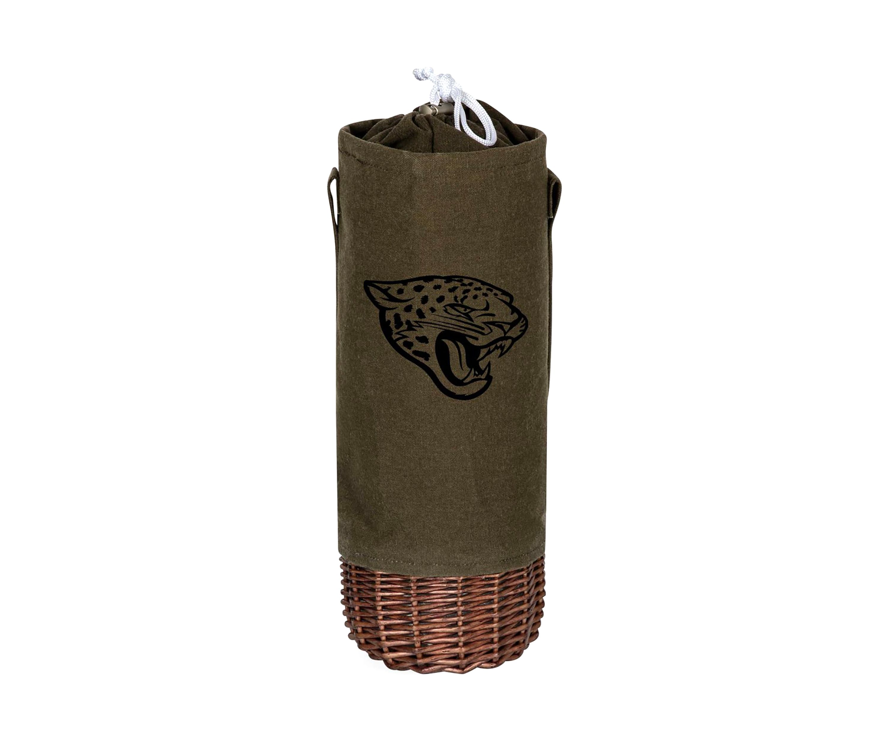 NFL Jacksonville Jaguars Malbec Insulated Canvas and Willow Wine Bottle Basket