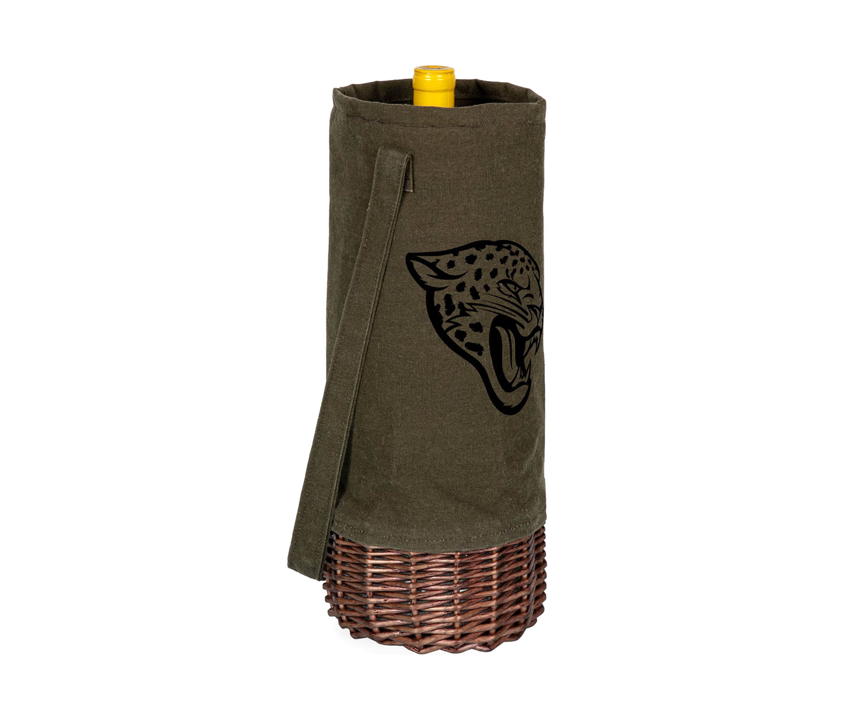 NFL Jacksonville Jaguars Malbec Insulated Canvas and Willow Wine Bottle Basket