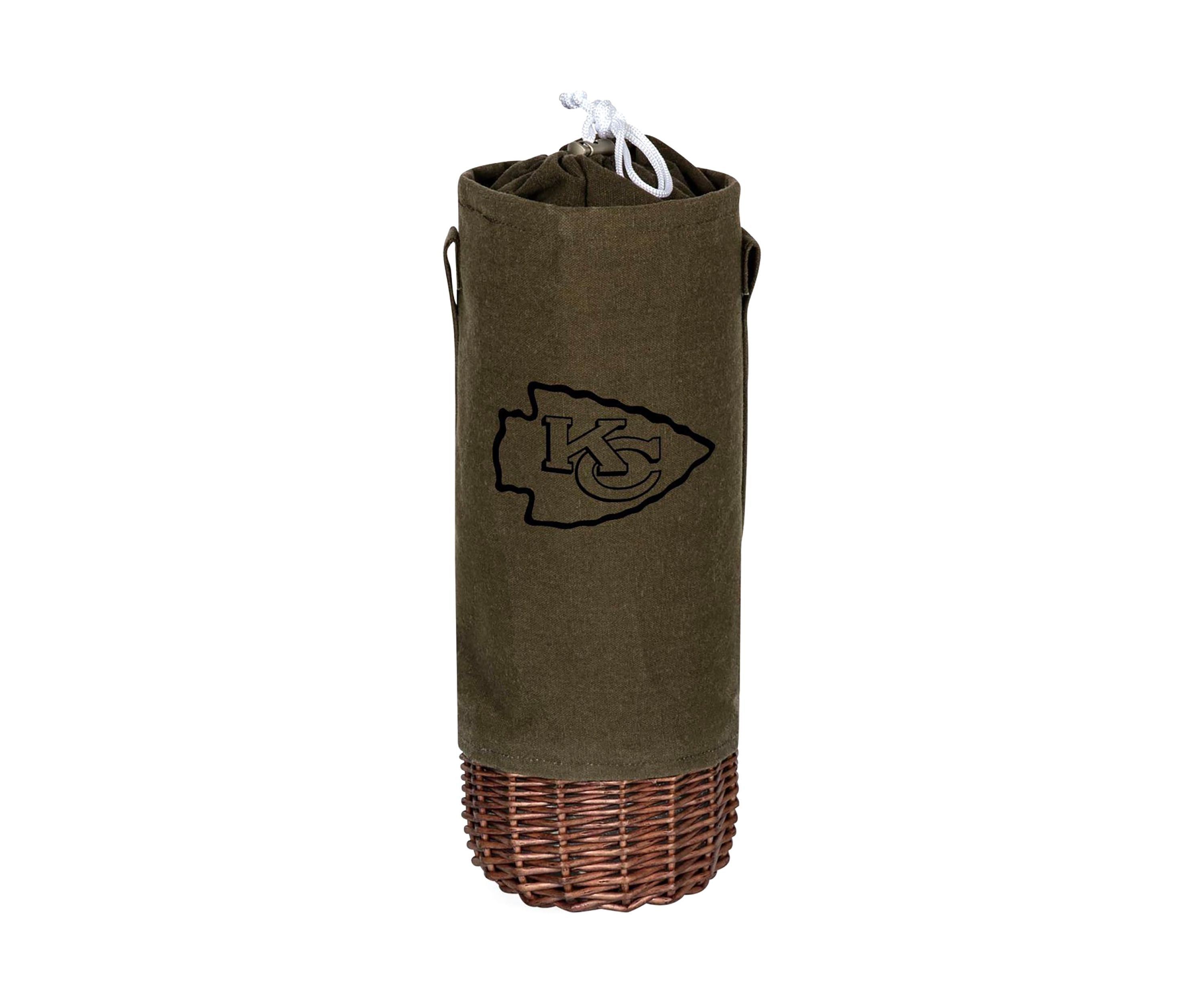 NFL Kansas City Chiefs Malbec Insulated Canvas and Willow Wine Bottle Basket